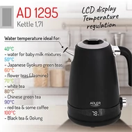 Adler AD1295B Vízforraló LCD kijelzővel és hőmérsékletszabályzóval, 1,7L
