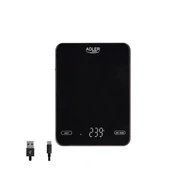 Adler AD3177b Konyhai mérleg, 10kg, újratölthető