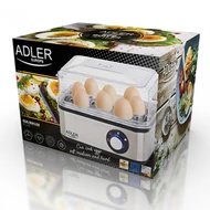 Adler AD4486 500-800W (8 tojáshoz) inox elektromos tojásfőző