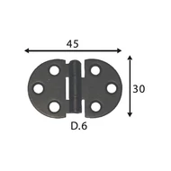 Csuklópánt kerekített 45 x 30 / 1,5 mm fekete
