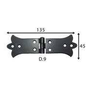 Csuklópánt díszes I. 135 x 45 / 2 mm fekete