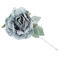 MagicHome virág, bazsarózsa levéllel, zöld, szár, virágméret: 12 cm, virághossz: 23 cm, 6db/csomag