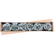 MagicHome virág, bazsarózsa levéllel, zöld, szár, virágméret: 12 cm, virághossz: 23 cm, 6db/csomag