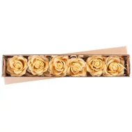 MagicHome virág, rózsa, arany, szár, virágméret: 10 cm, virághossz: 18 cm, 6db/csomag