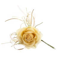 MagicHome virág, rózsa, arany, szár, virágméret: 10 cm, virághossz: 18 cm, 6db/csomag