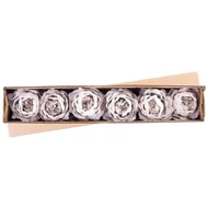 MagicHome virág, kivirult rózsa, lila, szár, virágméret: 11 cm, virághossz: 22 cm, 6db/csomag