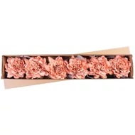 MagicHome virág, bazsarózsa szalaggal, barack színű, szár, virágméret: 17 cm, virághossz: 37 cm