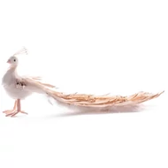 MagicHome karácsonyi dekoráció, Arany páva, pelyhes, 34 x 12 x 15 cm