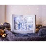 MagicHome karácsonyi dekoráció, Betlehem könyvben, 3 LED, 3x AA, belső, 27,5 x 12 x 19 cm