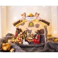 MagicHome karácsonyi dekoráció, Betlehem, 21 LED meleg fehér, 3x AA, belső, 36 x 15 x 29 cm