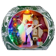 MagicHome karácsonyi dekoráció, Hógömb balerina, 7 LED, színes, dallamokkal, 3x AA, belső, 30,5 x 26