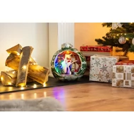 MagicHome karácsonyi dekoráció, Hógömb balerina, 7 LED, színes, dallamokkal, 3x AA, belső, 30,5 x 26