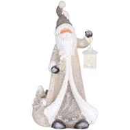 MagicHome karácsonyi dekoráció, Mikulás lámpással, 1 LED, 2x AAA, kerámia, 34 x 21 x 65 cm