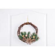 MagicHome karácsonyi koszorú, natúr, felfüggeszthető, 30 cm