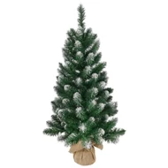 Karácsonyfa MagicHome Karácsony Nico, juta fenyő, havas végek, 90 cm