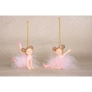 MagicHome karácsonyi dekoráció, Balerina, műgyanta, felfüggeszthető, 9 x 4 x 7,5 cm
