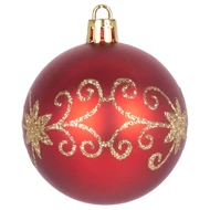 MagicHome karácsonyi gömbök, 20 db, 6 cm, piros, karácsonyfára