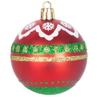 MagicHome karácsonyi gömbök, 9 db, készlet, piros-zöld, dekorációval, karácsonyfára, 6 cm