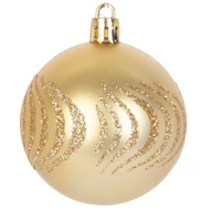 MagicHome karácsonyi gömbök, készlet, 21 db, 6 cm, arany, csúcs, karácsonyfára
