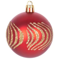 MagicHome karácsonyi gömbök, készlet, 21 db, 6 cm, piros, csúcs, karácsonyfára