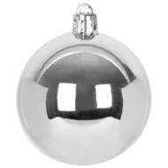 MagicHome karácsonyi gömbök, készlet, 21 db, 6 cm, ezüst, csúcs, karácsonyfára