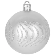 MagicHome karácsonyi gömbök, készlet, 21 db, 6 cm, ezüst, csúcs, karácsonyfára