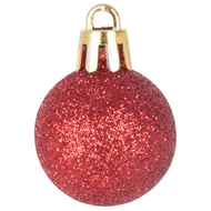 MagicHome karácsonyi gömbök, 12 db, 3 cm, piros, karácsonyfára