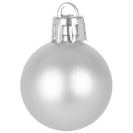 MagicHome karácsonyi gömbök, 12 db, 3 cm, ezüst, karácsonyfára