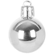 MagicHome karácsonyi gömbök, 12 db, 3 cm, ezüst, karácsonyfára