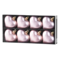 MagicHome karácsonyi dísz, 8 db, 6 cm, szívek, rózsaszín, karácsonyfára