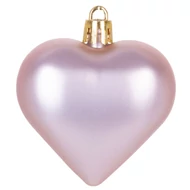 MagicHome karácsonyi dísz, 8 db, 6 cm, szívek, rózsaszín, karácsonyfára