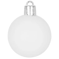 MagicHome karácsonyi gömbök, 31 db, fehér-ezüst, mix, karácsonyfára, 3-6 cm