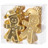 MagicHome karácsonyi dísz, készlet, 12 db, 8 cm, mézeskalács bábu, arany, karácsonyfára