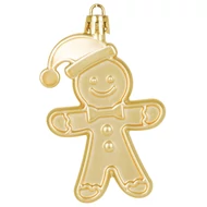 MagicHome karácsonyi dísz, készlet, 12 db, 8 cm, mézeskalács bábu, arany, karácsonyfára