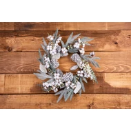 MagicHome karácsonyi koszorú, havas fenyőágakkal, 60 x 60 x 14 cm