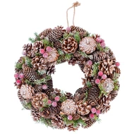 MagicHome karácsonyi koszorú, tobozokkal, 37 x 9 x 37 cm