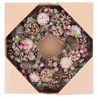 MagicHome karácsonyi koszorú, tobozokkal, 37 x 9 x 37 cm