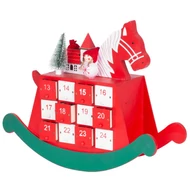 MagicHome karácsonyi dekoráció, Fa adventi naptár - lovacska, 2 LED, 2x AAA, 34,5 x 12 x 28 cm