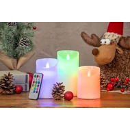 MagicHome karácsonyi gyertya készlet 3 db, LED, 3x AAA, igazi viasz, egyszerű világítás, időzítő