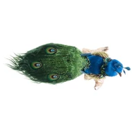 MagicHome karácsonyi dekoráció, Kék páva, pelyhes, 24 x 12 x 32 cm