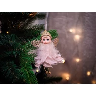 MagicHome karácsonyi dekoráció, Tündér, rózsaszín 10 x 7 x 11 cm