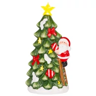 MagicHome karácsonyi dekoráció, Karácsonyfa Mikulással, LED, terrakotta, felfüggesztő, 11 x 8,7 x 21