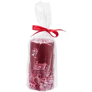 MagicHome karácsonyi gyertya, 7 x 12,5 cm, piros, tájképpel