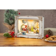 MagicHome karácsonyi dekoráció, Karácsonyi kép, LED, 3D, 3x AA, belső, 28,5 x 8,2 x 21,2 cm