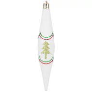 MagicHome karácsonyi dísz, 4 db, piros-zöld, dekorációval, karácsonyfára, 3 x 15 cm