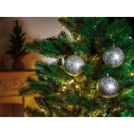 MagicHome karácsonyi gömbök, 6 db, ezüst, karácsonyfára, 8 cm