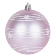 MagicHome karácsonyi gömbök, 6 db, zöld-rózsaszín, matt, dekorációval, karácsonyfára, 8 cm