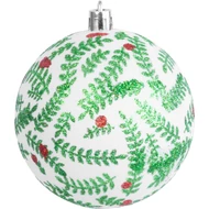 MagicHome karácsonyi gömbök, 6 db, fehér csillámos díszítéssel, matt, dekorációval, karácsonyfára, 8