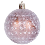 MagicHome karácsonyi gömbök, 9 db, bronz, matt, dekorációval, karácsonyfára, 6 cm