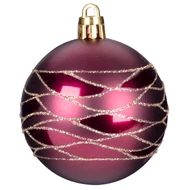 MagicHome karácsonyi gömbök, 9 db, bordó, matt, dekorációval, karácsonyfára, 6 cm